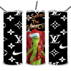 the grinch nike christmas 20/30 oz skinny tumbler png, grinch png, christmas 20oz tumbler wrap, christmas tumbler png