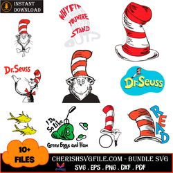 10 files dr seuss hat bundle svg, dr seuss svg, hat bundle svg