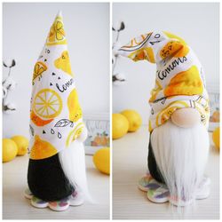 Little lemon gnome for farmhouse kitchen tiered tray decoration