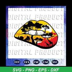 sensual safari lips, exotic african mother nature svg, nubian melanin svg, melanin svg, safari svg, safari lips svg, mot
