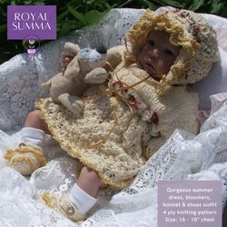 Royal Summa - Baby Knitting Pattern. Baby dress knitting tutorial.