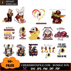 14 files its a redskins and wine hinda day bundle svg, sport svg