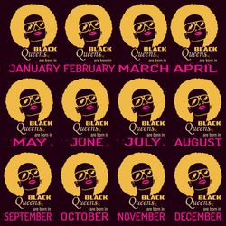 black queens are born in svg, birthday svg, black girls svg, color skin svg