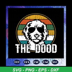 the dood, dog svg, cool dog, black glasses dog, white dog, funny dog shirt, cute dog, drawing and illustration, files fo