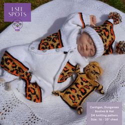 I See Spots - Baby knitting pattern. Baby cardigan set knitting tutorial.