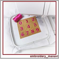 Digital machine embroidery design Numbers in 1 size