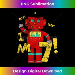 Kids 7th Birthday T-Shirt. Boys 7 years Birthday Party Robot - Futuristic PNG Sublimation File - Reimagine Your Sublimation Pieces