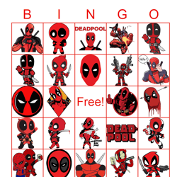 deadpool bingo cards printable,party game,100 unique bingo cards,digital download pdf