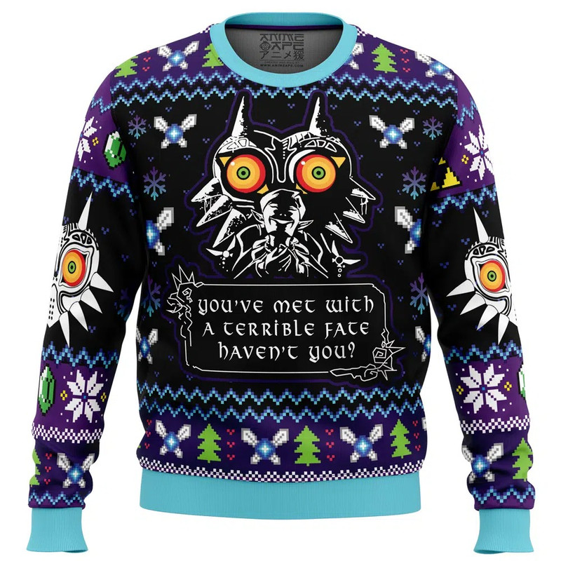 Terrible Fate Majora's Mask The Legend of Zelda Ugly Hoodie 3D Zip Hoodie 3D Ugly Christmas Sweater 3D Fleece Hoodie