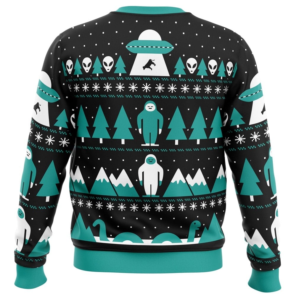 Paranormal Xmas Alien All Over Print Ugly Hoodie 3D Zip Hoodie 3D Ugly Christmas Sweater 3D Fleece Hoodie