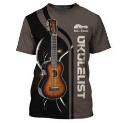 personalized ukulelist tee: 3d guitar shirt for enthusiasts - custom name option