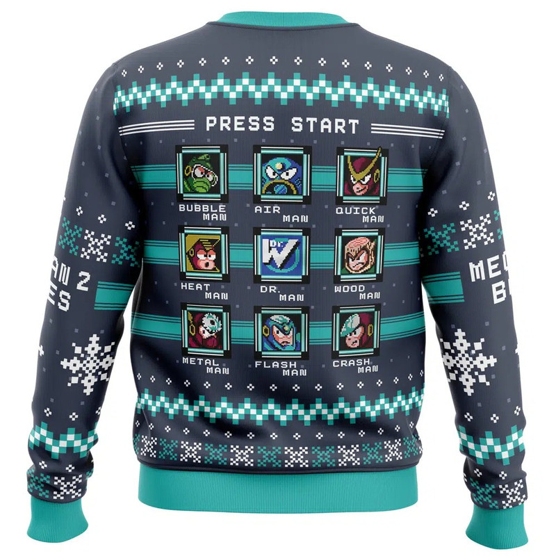 Mega Man 2 Bosses All Over Print Ugly Hoodie 3D Zip Hoodie 3D Ugly Christmas Sweater 3D Fleece Hoodie
