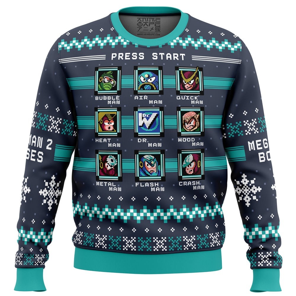 Mega Man 2 Bosses All Over Print Ugly Hoodie 3D Zip Hoodie 3D Ugly Christmas Sweater 3D Fleece Hoodie