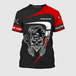 stand out with custom name king of bbq 3d t-shirt - personalized & unique!