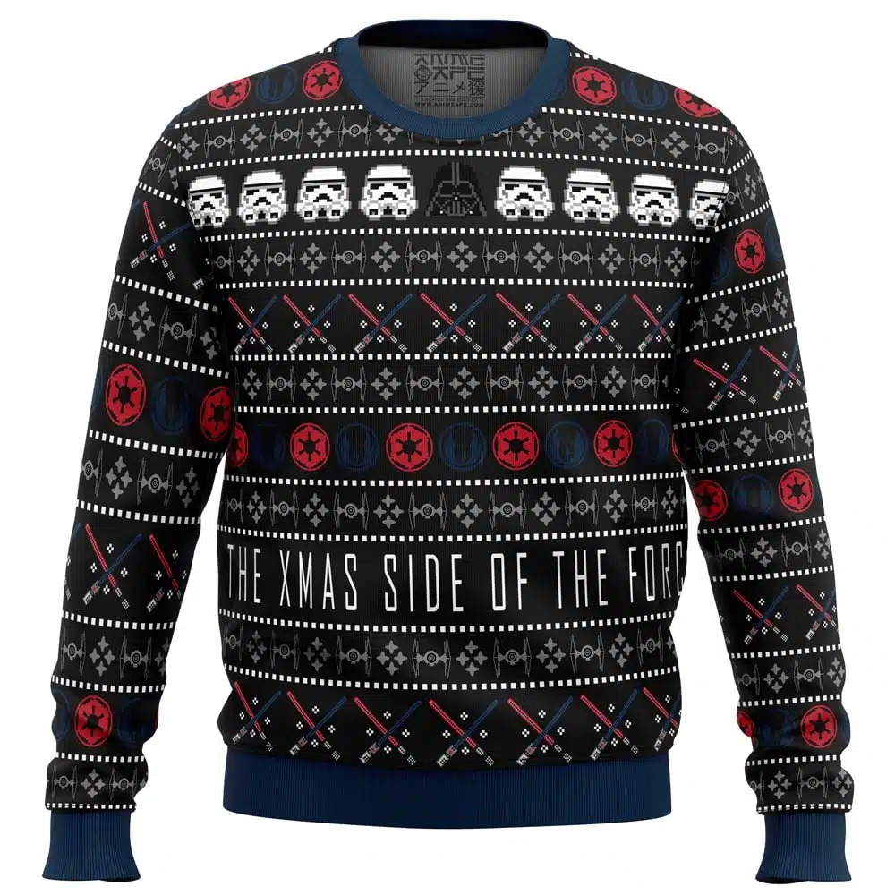 The Xmas Side Of The Force Star Wars All Over Print Ugly Hoodie 3D Zip Hoodie 3D Ugly Christmas Sweater 3D Fleece Hoodie