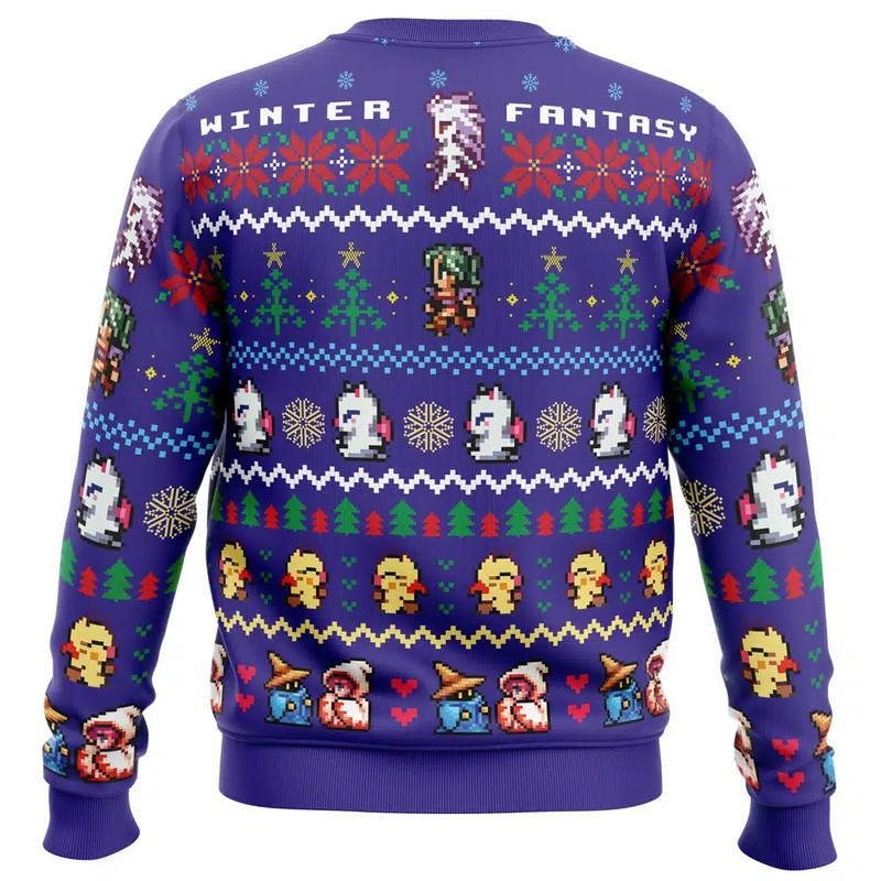 Winter Fantasy Final Fantasy All Over Print Ugly Hoodie 3D Zip Hoodie 3D Ugly Christmas Sweater 3D Fleece Hoodie
