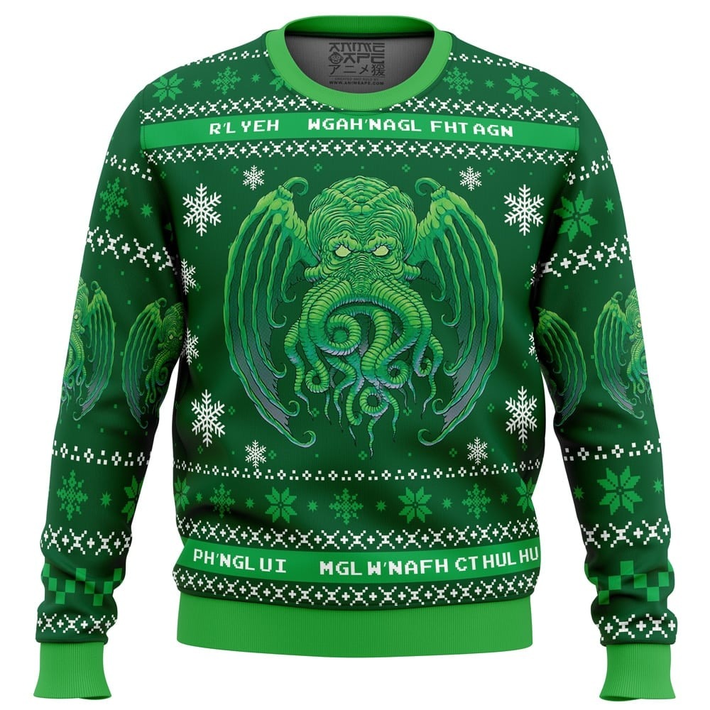 Cthulhu Cultist Christmas All Over Print Ugly Hoodie 3D Zip Hoodie 3D Ugly Christmas Sweater 3D Fleece Hoodie