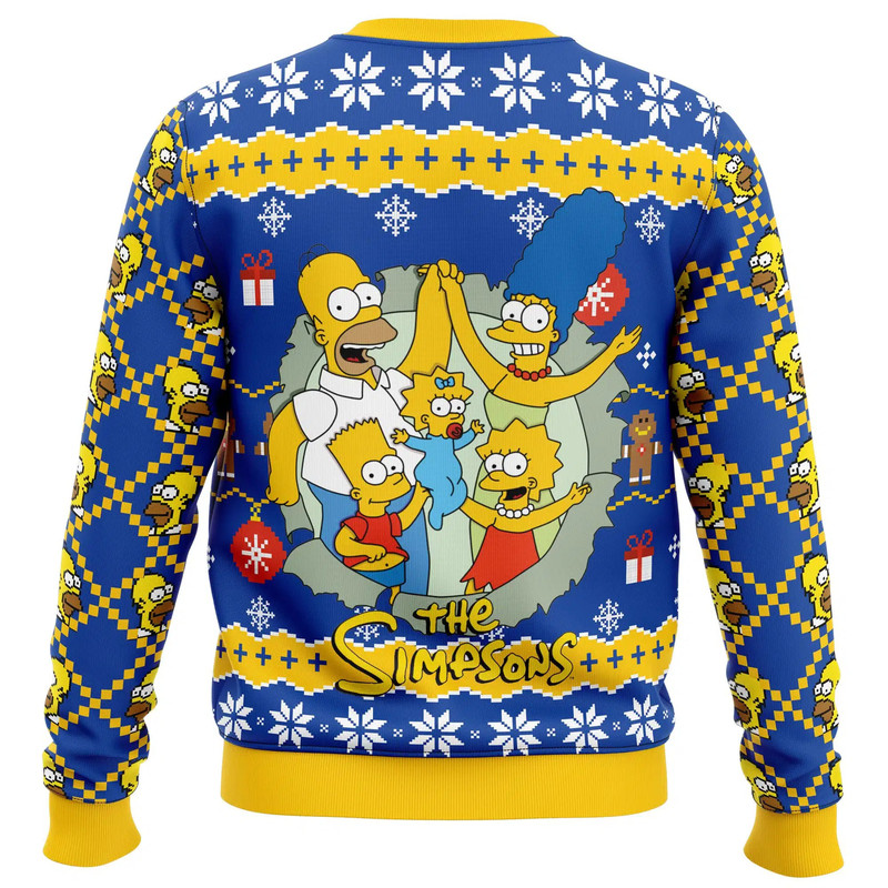 Santa Homer The Simpsons All Over Print Ugly Hoodie 3D Zip Hoodie 3D Ugly Christmas Sweater 3D Fleece Hoodie