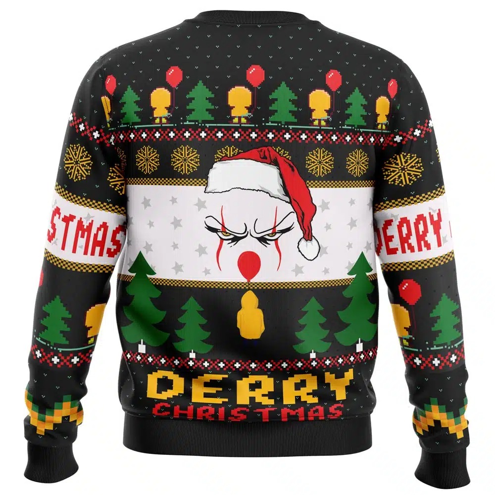 Derry Pennywise Christmas All Over Print Ugly Hoodie 3D Zip Hoodie 3D Ugly Christmas Sweater 3D Fleece Hoodie