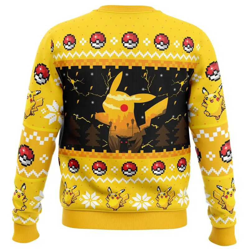 Electric Monster Pokemon All Over Print Ugly Hoodie 3D Zip Hoodie 3D Ugly Christmas Sweater 3D Fleece Hoodie