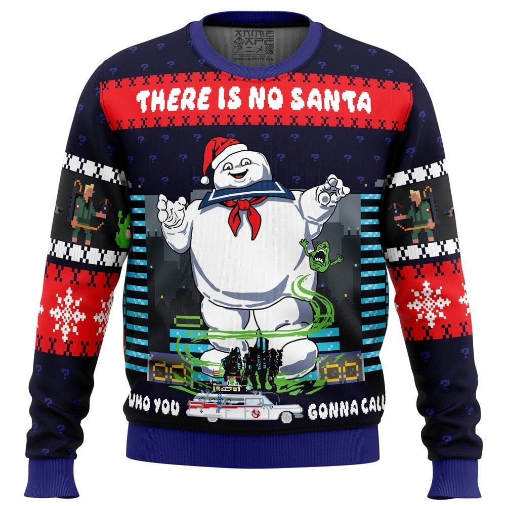 There Is No Santa Ghostbusters All Over Print Ugly Hoodie 3D Zip Hoodie 3D Ugly Christmas Sweater 3D Fleece Hoodie