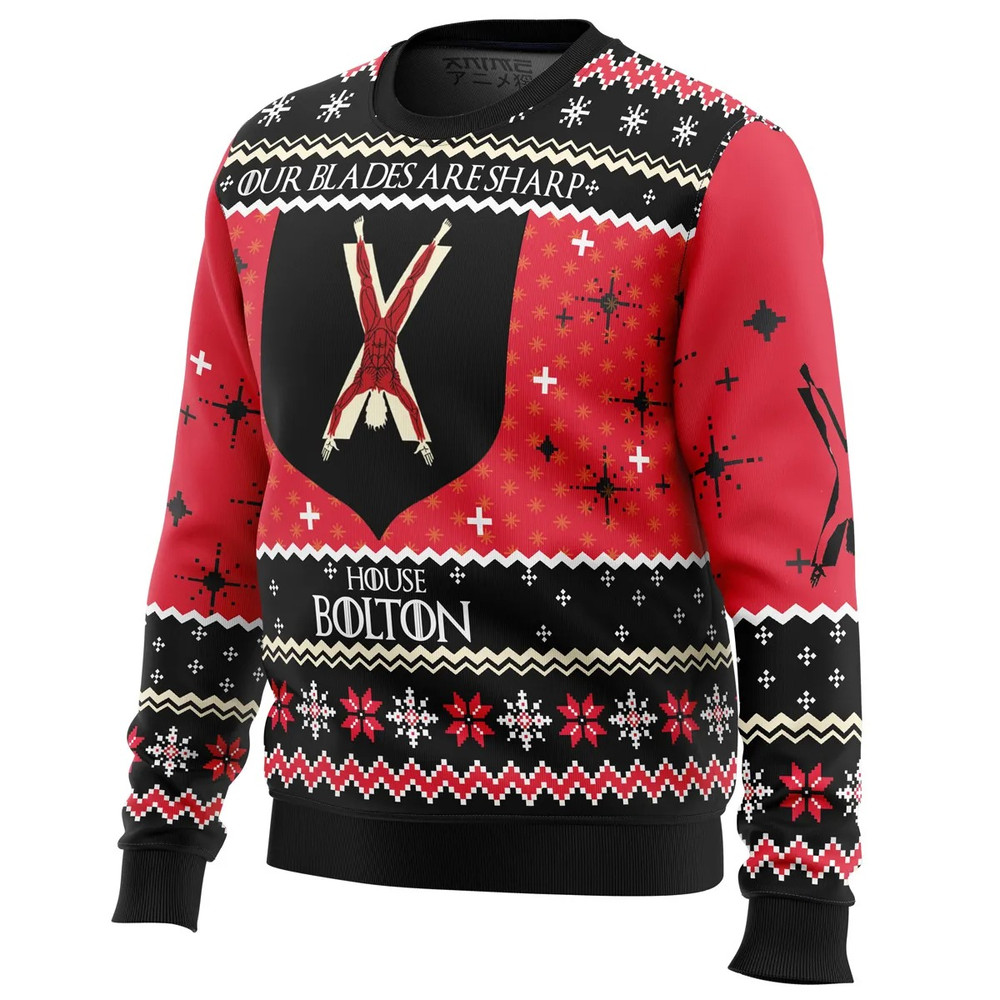 Game of Thrones House Bolton All Over Print Ugly Hoodie 3D Zip Hoodie 3D Ugly Christmas Sweater 3D Fleece Hoodie