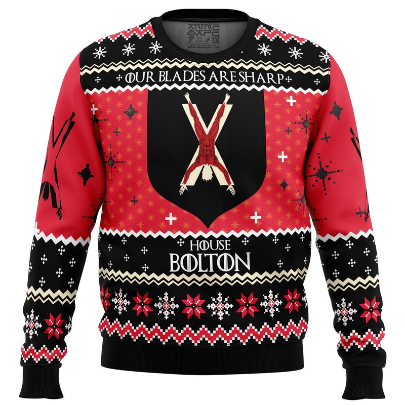 Game of Thrones House Bolton All Over Print Ugly Hoodie 3D Zip Hoodie 3D Ugly Christmas Sweater 3D Fleece Hoodie
