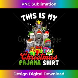 This Is My Christmas Pajama Funny Russian Blue Cat Xmas Tree Tank - Crafted Sublimation Digital Download - Challenge Creative Boundaries