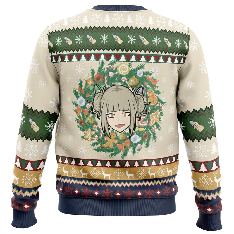 Himiko Tora Christmas My Hero Academia Ugly Hoodie 3D Zip Hoodie 3D Ugly Christmas Sweater 3D Fleece Hoodie