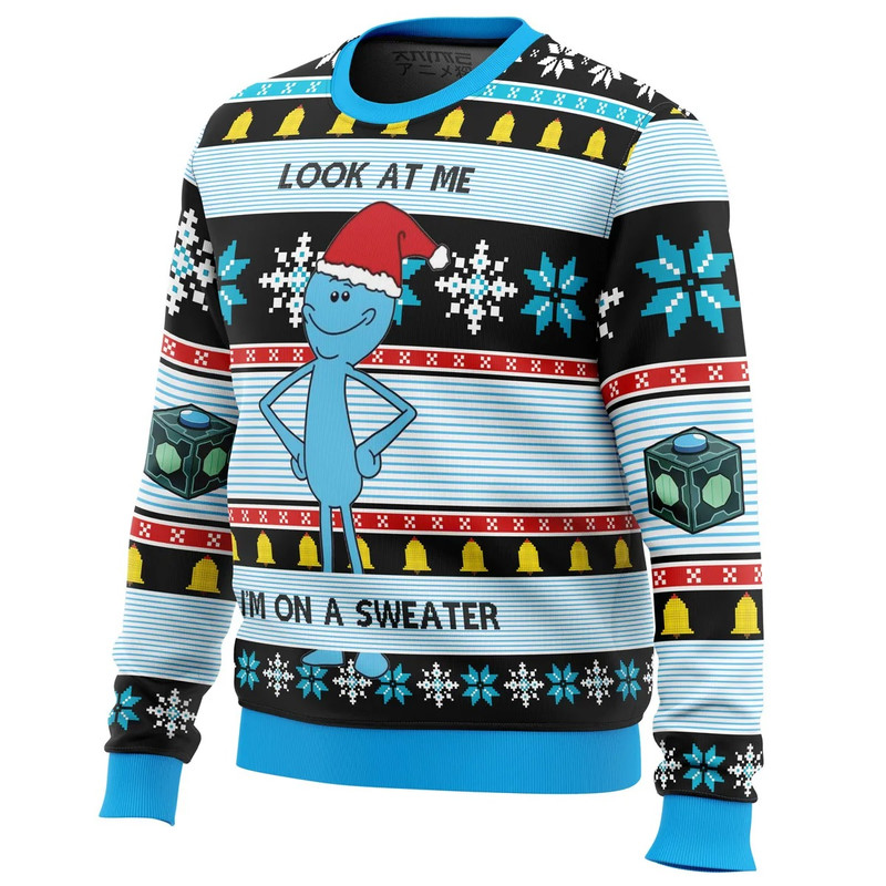 Mr. Meeseeks All Over Print Ugly Hoodie 3D Zip Hoodie 3D Ugly Christmas Sweater 3D Fleece Hoodie