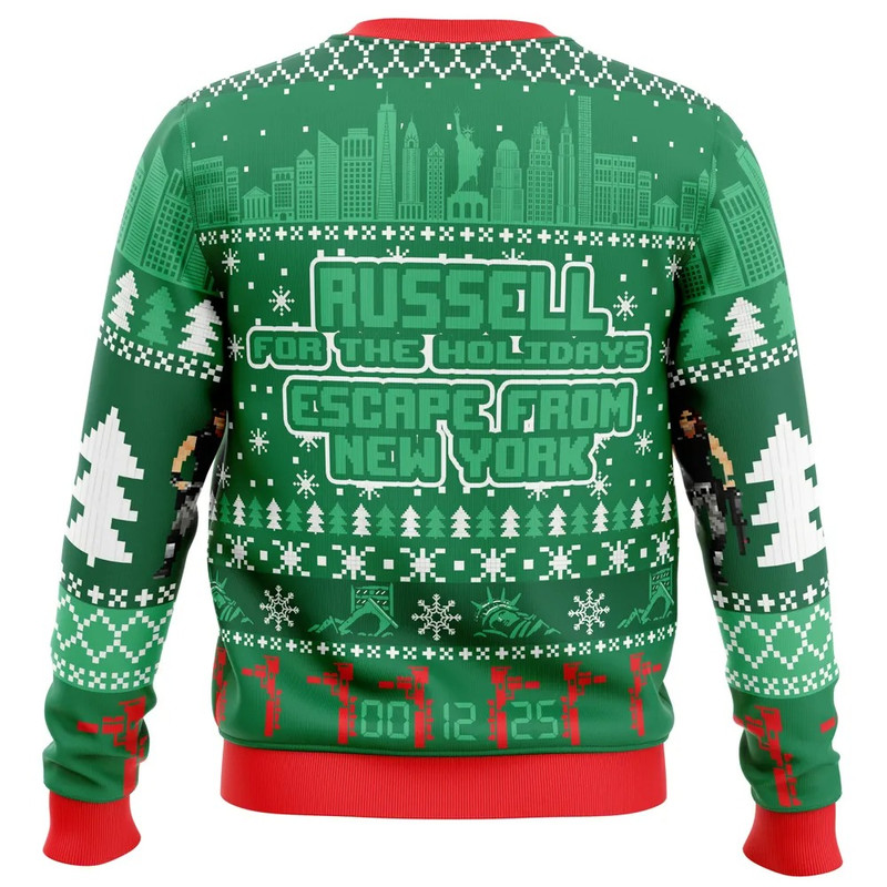 Russell for the Holidays Escape in New York Ugly Hoodie 3D Zip Hoodie 3D Ugly Christmas Sweater 3D Fleece Hoodie