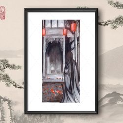 Art Print Red Fish inspired by Mo Dao Zu Shi / A4 / Forget About Regrets / Lan Wangji / Wei Wuxian