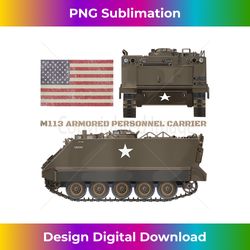 M113 Armored Personnel Carrier Patriotic American Flag Tank - Minimalist Sublimation Digital File - Immerse in Creativity with Every Design
