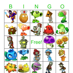 plants vs zombies bingo cards printable,bingo party game,50 unique bingo cards,digital download pdf