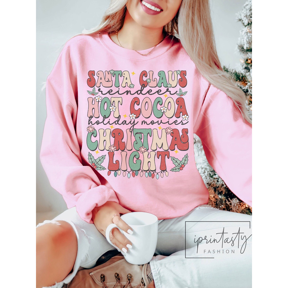Christmas Vibes Sweatshirt, Retro Christmas Sweatshirt, Christmas Sweatshirt, iPrintasty Christmas, Christmas lights Sweatshirt, iPrintasty.jpg