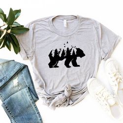 bear shirt, bear camping shirt, camp shirt, cute hiking shirt, mountain shirt, wildlife shirt, camp lover gift