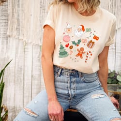 doodles santa shirt, christmas t-shirt, retro santa shirt, cute holiday shirt, christmas doodles tee, christmas little t