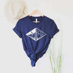 moon and sun shirt, mountains shirt, moon & sun tee, moon phase shirt, hiking tee, camping shirt