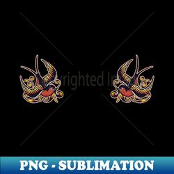 Traditional pair of Sparrows tattoo - Professional Sublimation Digital Download - Unleash Your Inner Rebellion