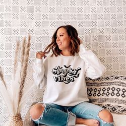 spooky vibes sweatshirt, halloween sweatshirt, spooky season, funny halloween sweatshirt, fall sweatshirt