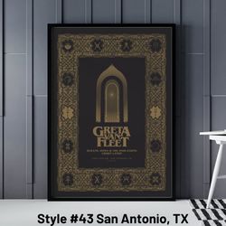 greta van fleet 2023 posters, greta van fleet dreams in gold tour posters, greta van fleet 100 different posters, greta