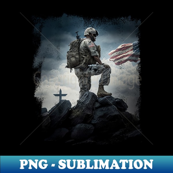 JV-20231114-9019_Heroic Soldier Praying Waving Flag USA Patriot 9387.jpg