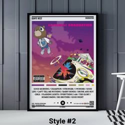 kanye west poster, 8 different kanye west posters, graduation poster, kanye west print, kanye west wall art, kanye west