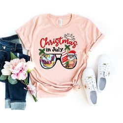 christmas in july shirt, summer santa claus shirt, funny santa summer beach vacation shirt, summer holiday