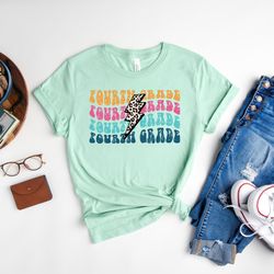 fourth grade leopard shirt, back to school shirt, welcome back to school tee, teacher appreciation shirt, school shirt g