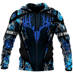 blue unique deer hunting 3d all over printed for man and women