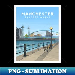 Manchester Salford Quays - PNG Transparent Sublimation File - Instantly Transform Your Sublimation Projects