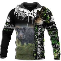 boar hunting 3d all over printed hoodie bt041161