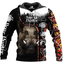 boar hunting 3d all over printed hoodie bt041269