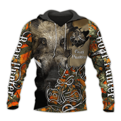 boar hunting 3d all over printed hoodie v2